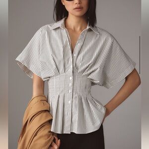 The Tobie Pleated Blouse - White/Neutral